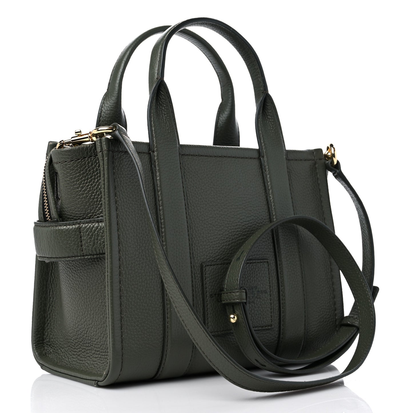 Grained Calfskin Small The Tote Bag Bronze Green