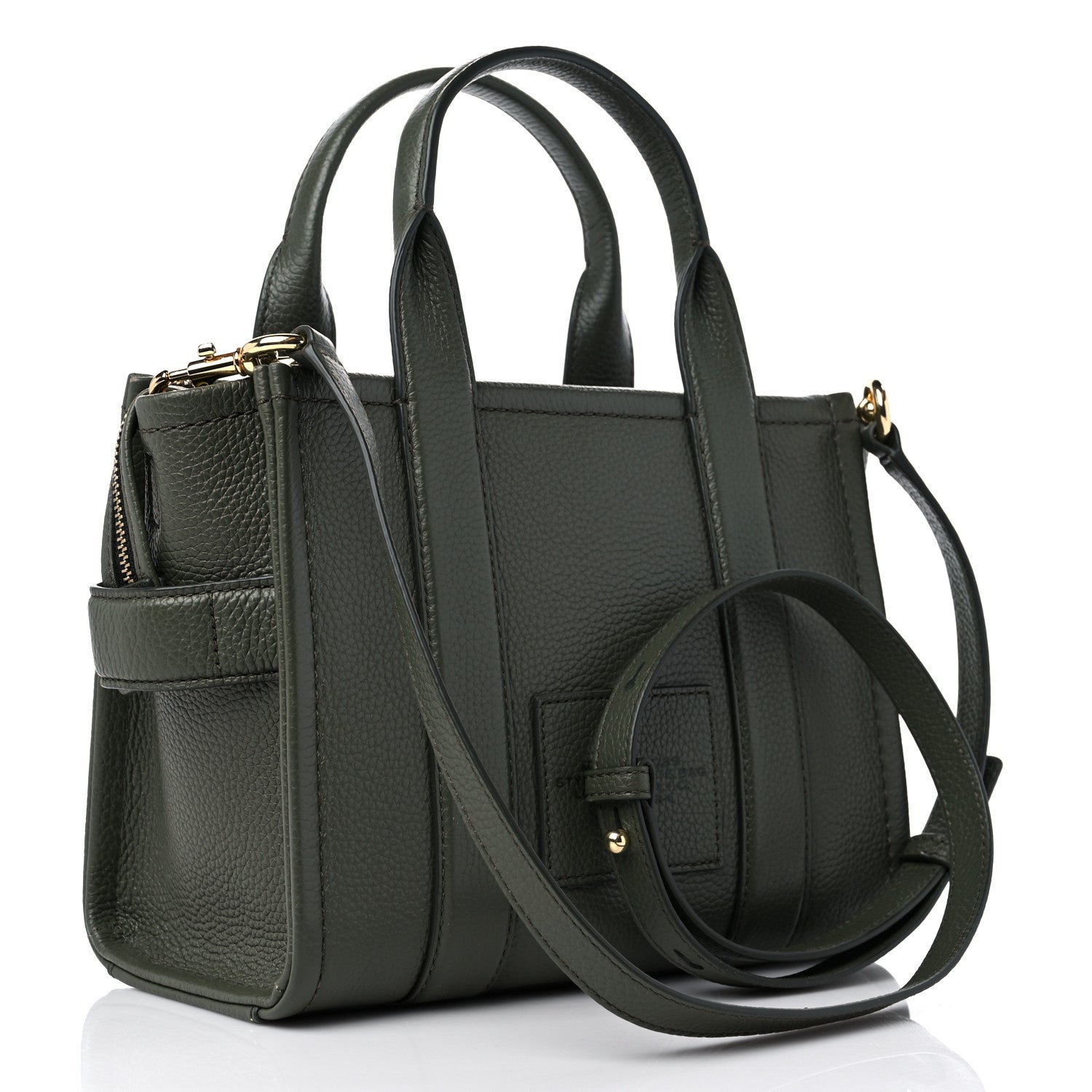 Marc Jacobs Grained Calfskin Small The Tote Bag Bronze Green 3 of 13