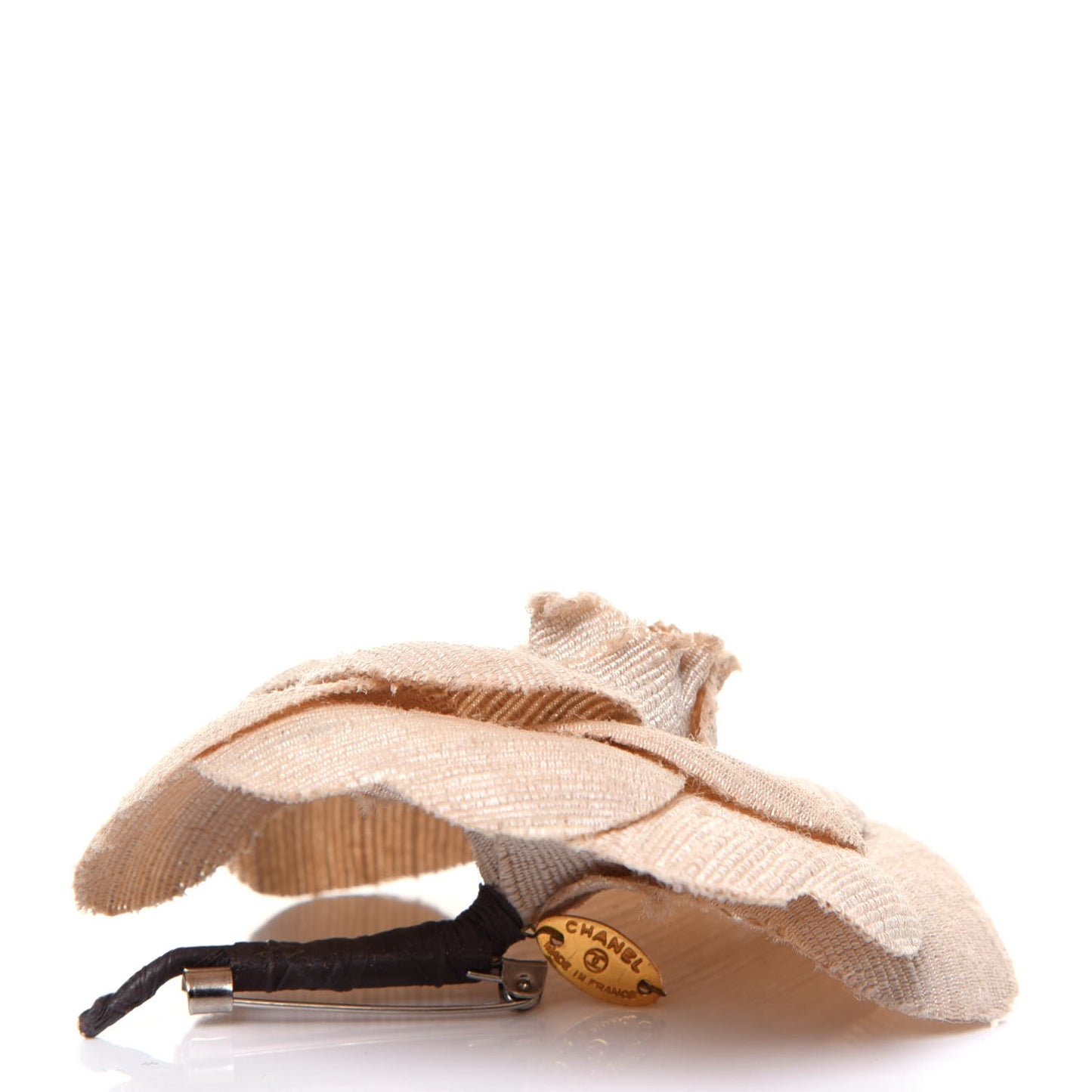 Canvas Camellia Brooch Beige