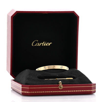 Cartier 18K Yellow Gold 4 Diamond LOVE Bracelet 16 7 of 7