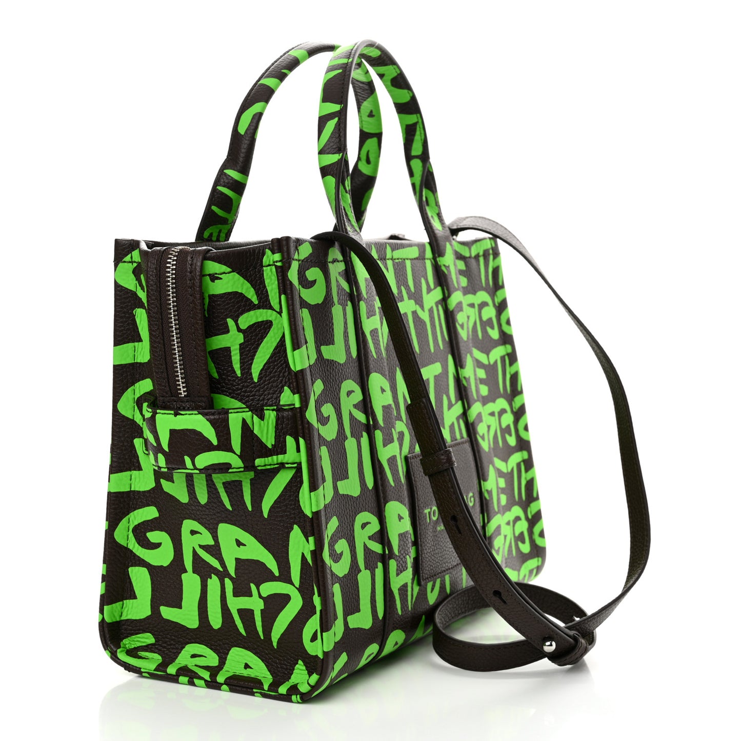 X STEPHEN SPROUSE Grained Calfskin Medium The Tote Bag Green