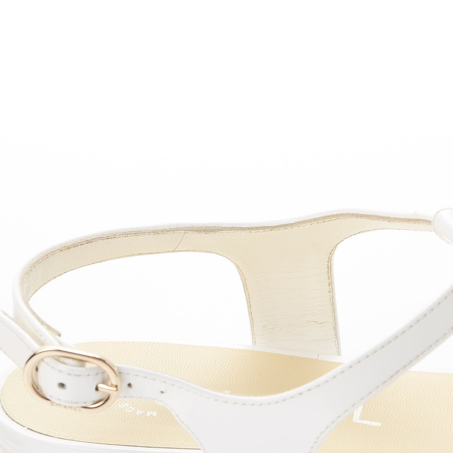 Chanel Lambskin Logo Thong Sandals 38 White 11 of 13