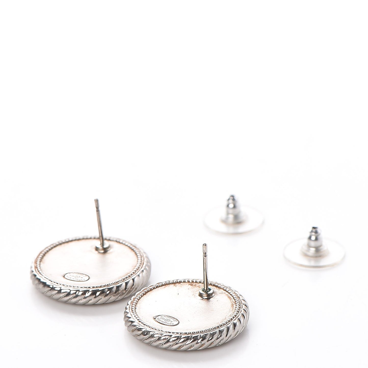 Baguette Crystal CC Earrings Silver Light Blue