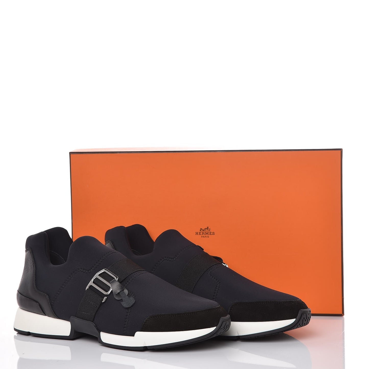 Technical Canvas Calfskin Run Sneakers 41.5 Marine