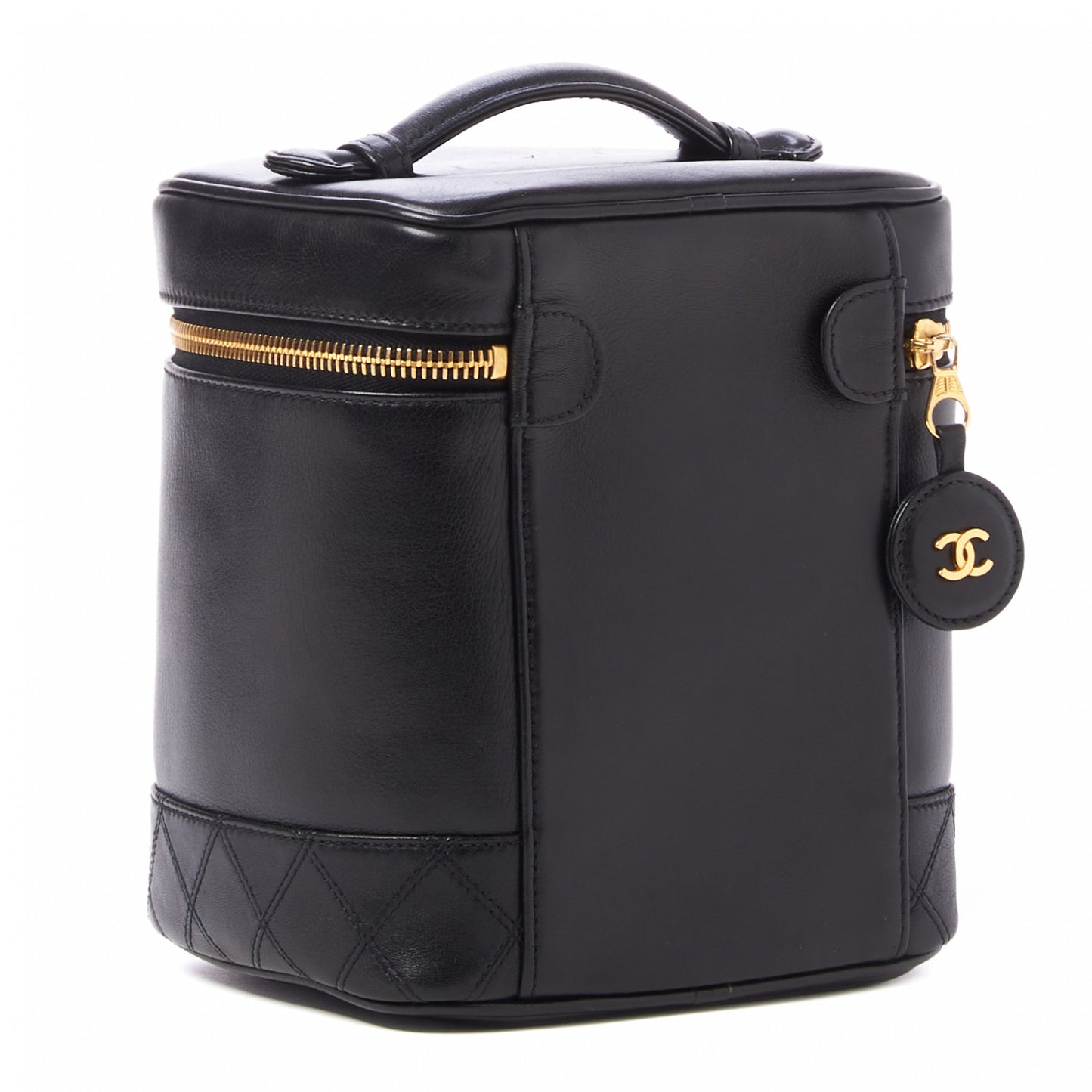 Calfskin Cosmetic Vanity Bag Black