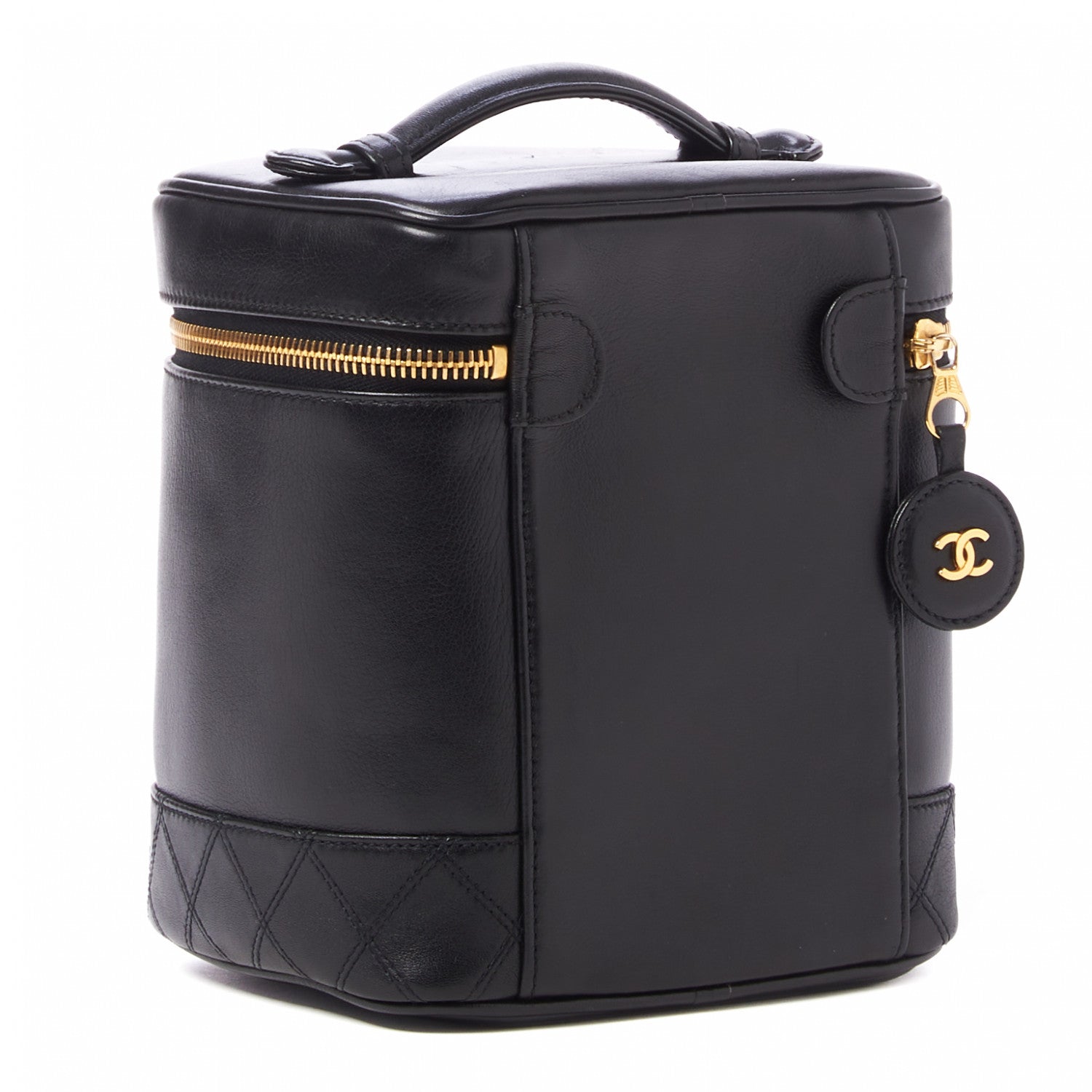 Chanel Calfskin Cosmetic Vanity Bag Black 2 of 8