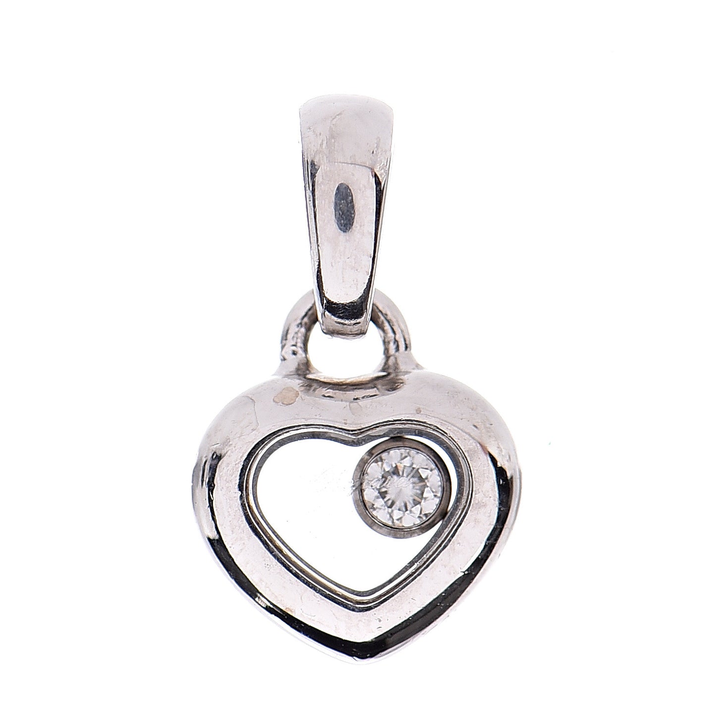 18K White Gold Diamond Happy Diamond Icon Heart Pendant