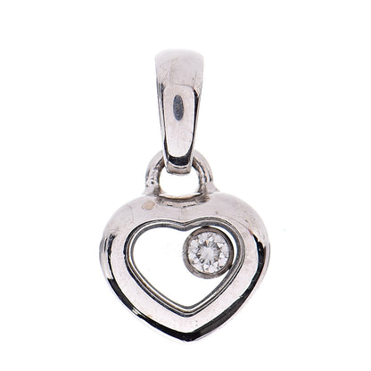 Chopard 18K White Gold Diamond Happy Diamond Icon Heart Pendant 1 of 3
