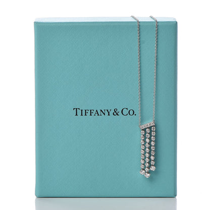 Tiffany Platinum Diamond Jazz Triple Drop Pendant Necklace 8 of 8