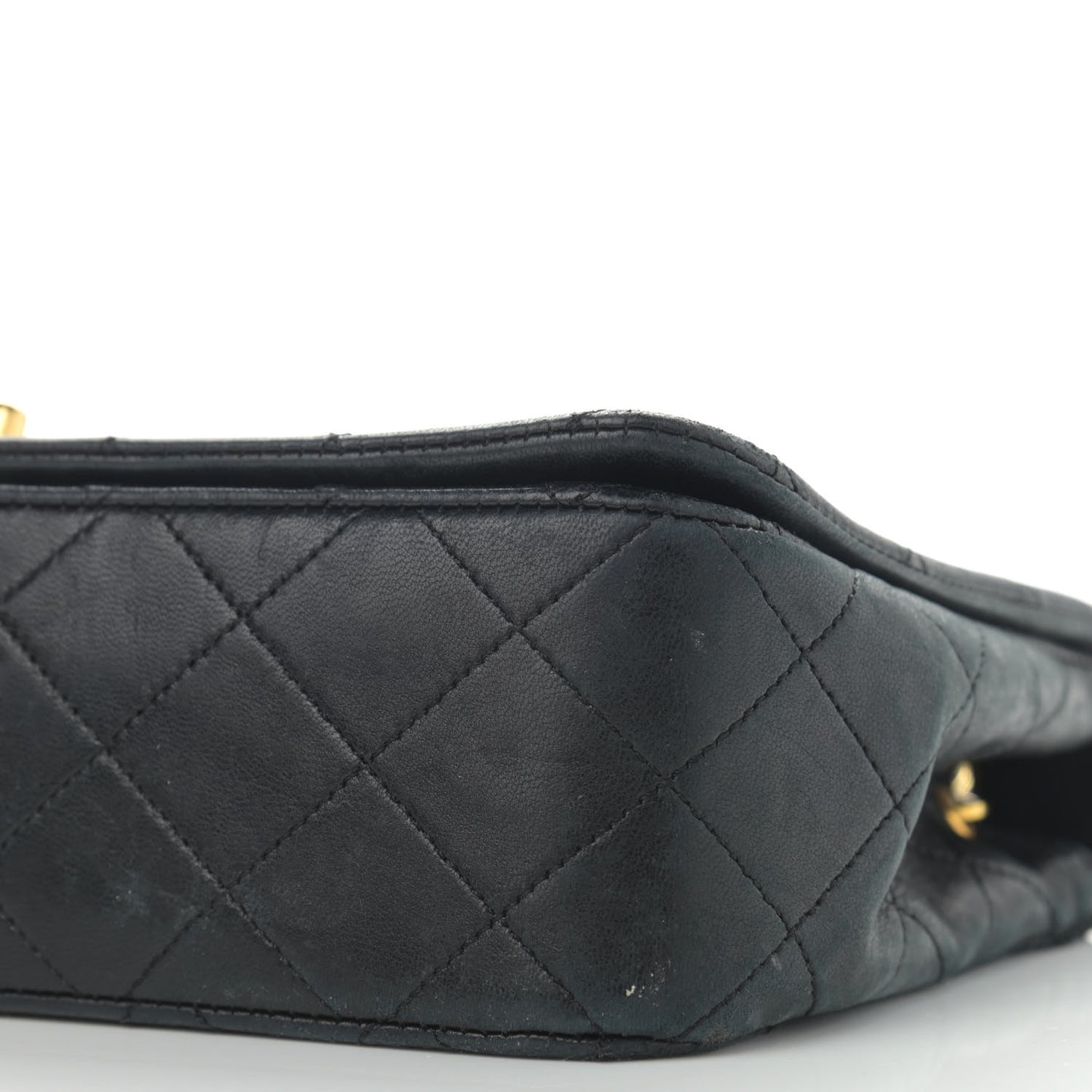 Lambskin Quilted Small Single Flap Black