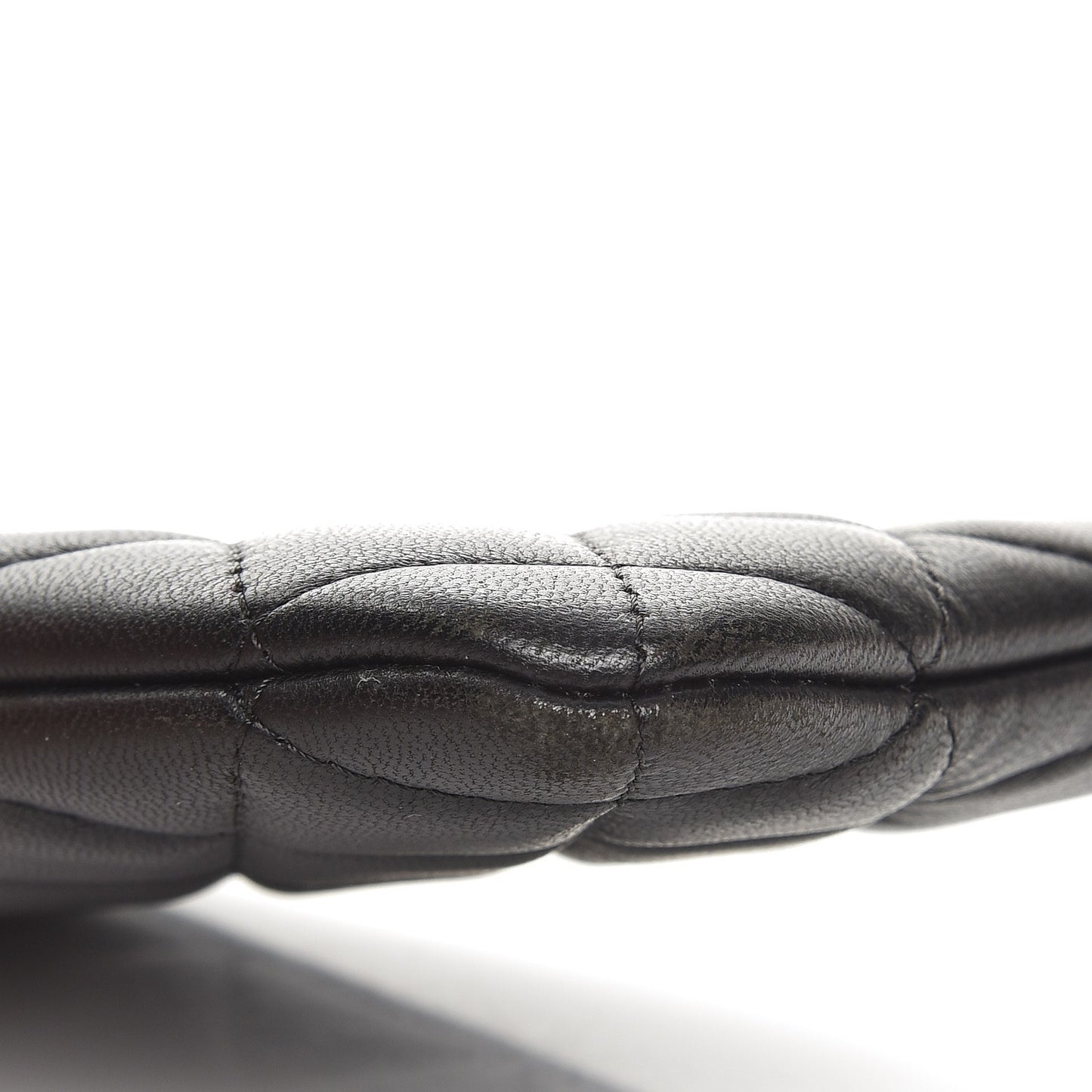 Lambskin Quilted Small Cosmetic Case Black
