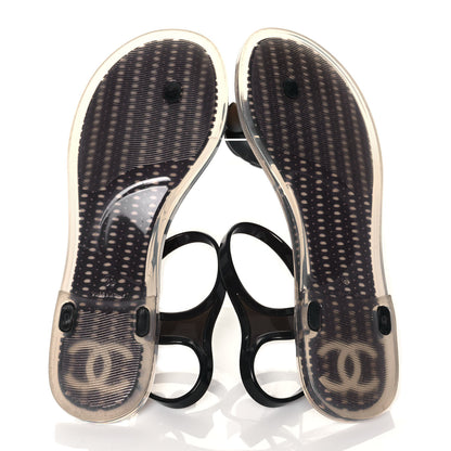 Chanel Jelly Camellia Sandals 39 Black 5 of 8