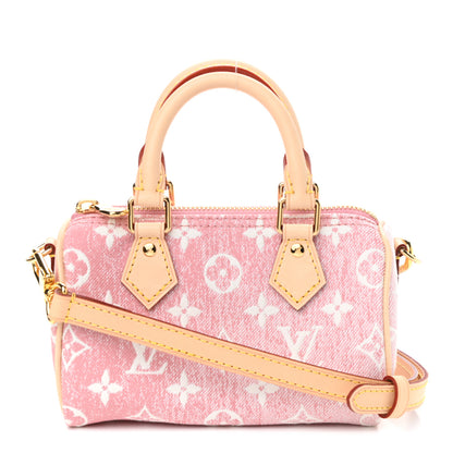 Louis Vuitton Monogram Jacquard Denim Nano Speedy Bandouliere Pink 1 of 10