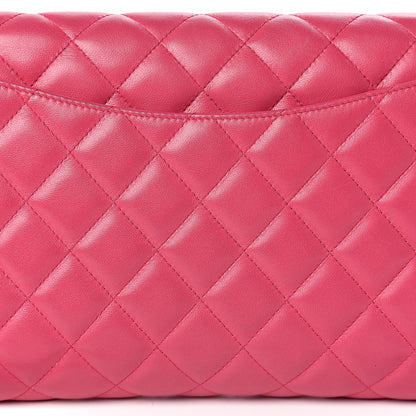Chanel Lambskin Quilted Clutch With Chain Flap Pink 11 of 18