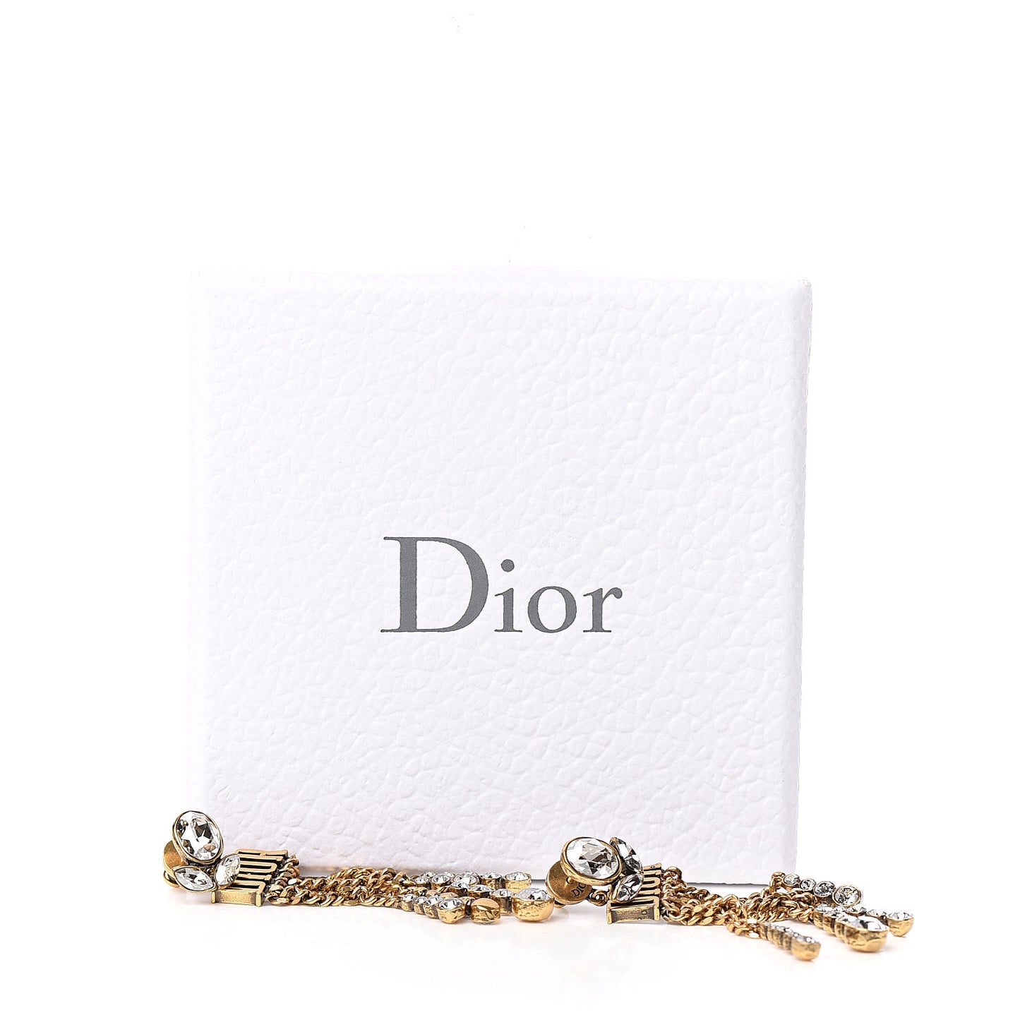 Crystal Chain Dio(r)evolution Earrings Aged Gold