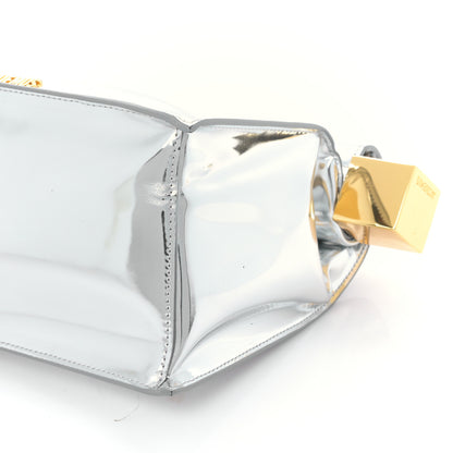 Jacquemus Metallic Patent Calfskin La Pochette Rond Carre Silver 8 of 9