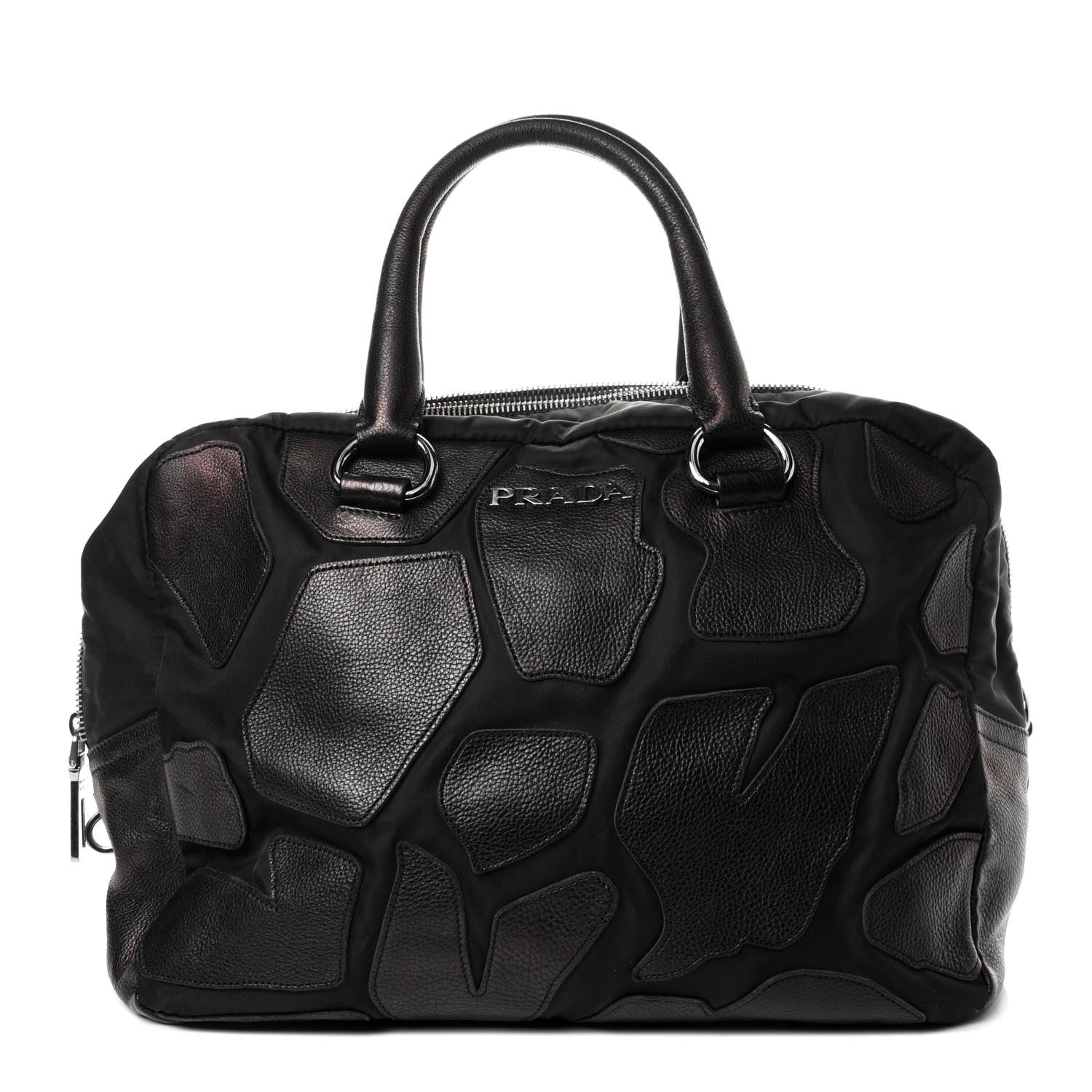 Prada Tessuto Nylon Vitello Satchel Black 1 of 7