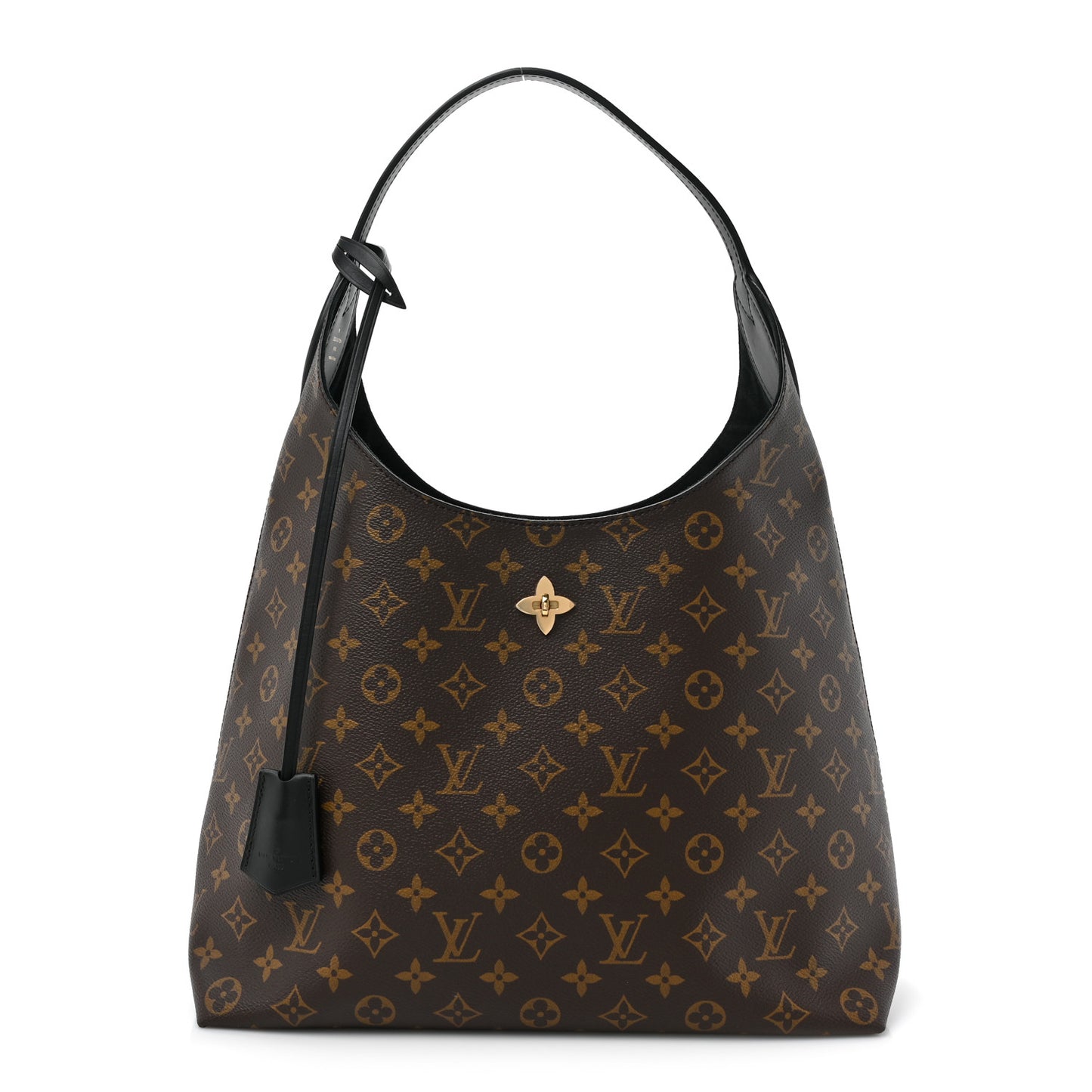 Monogram Flower Hobo Black
