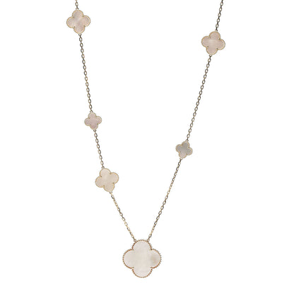 Van Cleef & Arpels 18K Yellow Gold Mother of Pearl 11 Motifs Magic Alhambra Necklace 1 of 6