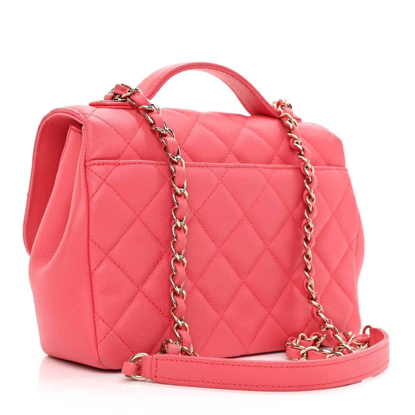 Caviar Quilted Small Business Affinity Flap Pink
