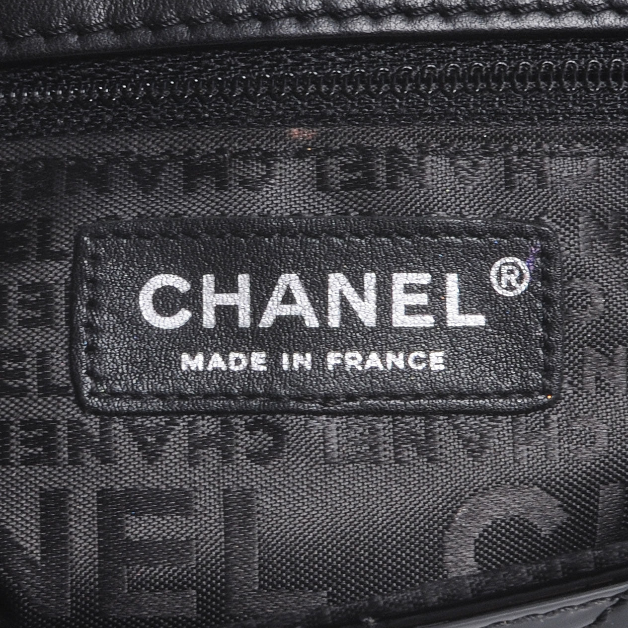 Patent Quilted Medium Diagonal CC Flap Black