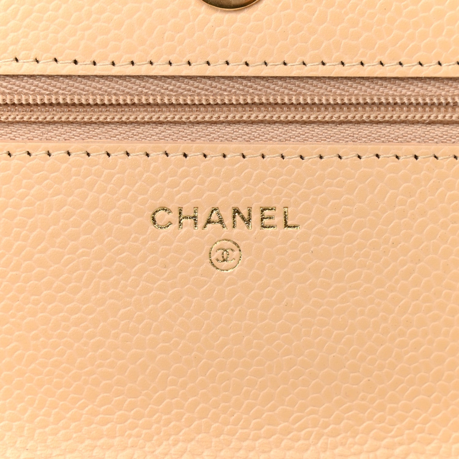 Chanel Caviar Quilted Wallet On Chain WOC Beige 6 of 10