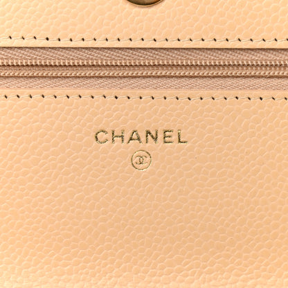 Chanel Caviar Quilted Wallet On Chain WOC Beige 6 of 10