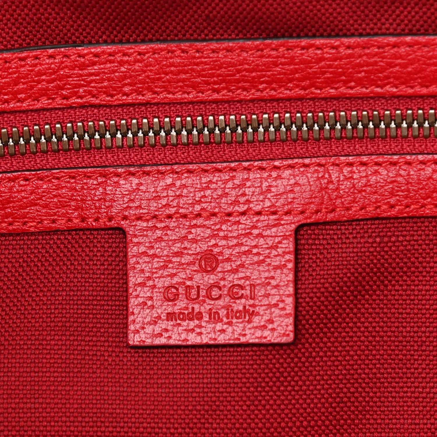 Gucci Canvas Calfskin Sylvie Stripe Logo Mens Tote Red White Blue 6 of 11