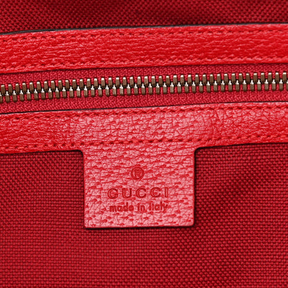 Gucci Canvas Calfskin Sylvie Stripe Logo Mens Tote Red White Blue 6 of 11