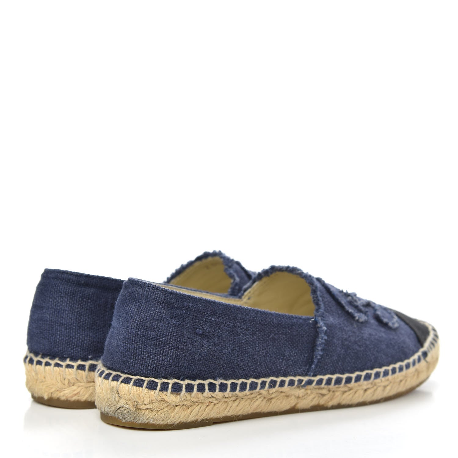 Chanel Linen CC Espadrilles 38 Blue Black 4 of 10