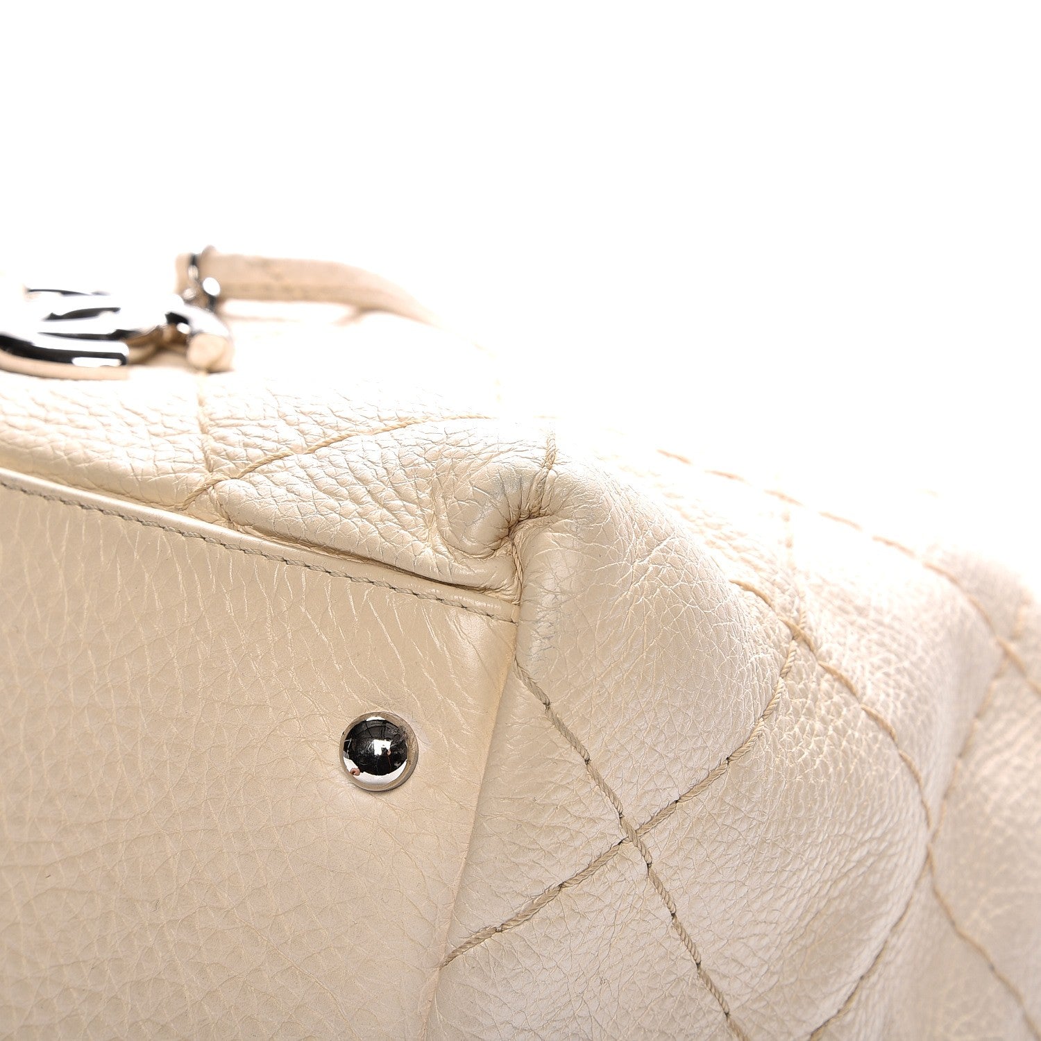 Chanel Glazed Calfskin On The Road Drawstring Tote Ivory 11 of 11