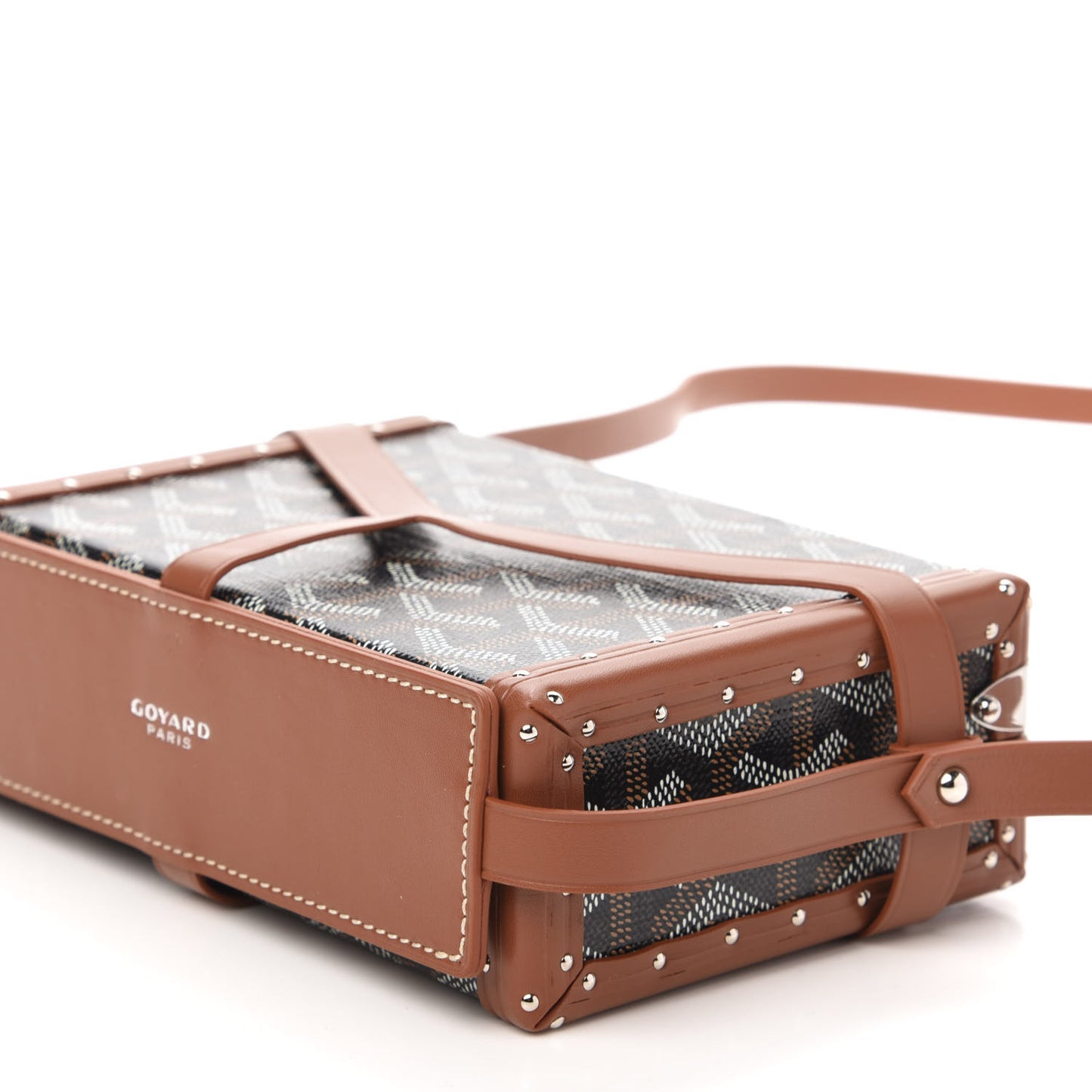 Goyardine Minaudiere Trunk Bag Black Gold