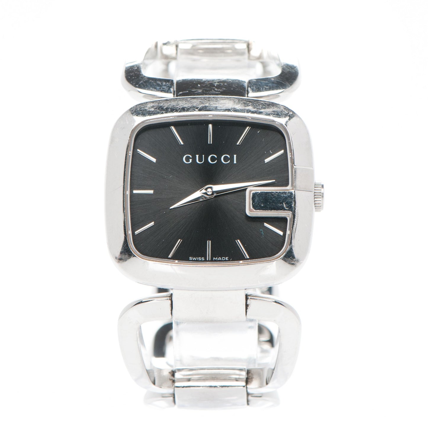 Stainless Steel 32mm G-Gucci Square Quartz Watch Black