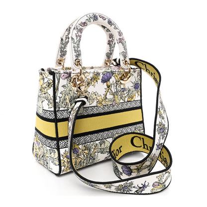Christian Dior Canvas Embroidered Chardons Toile De Jouy Medium Lady D-Lite Latte Multicolor 3 of 11