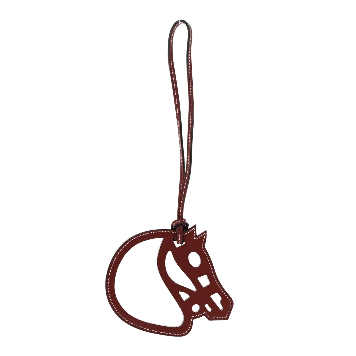 Barenia Paddock Cheval Horse Bag Charm Rouge H