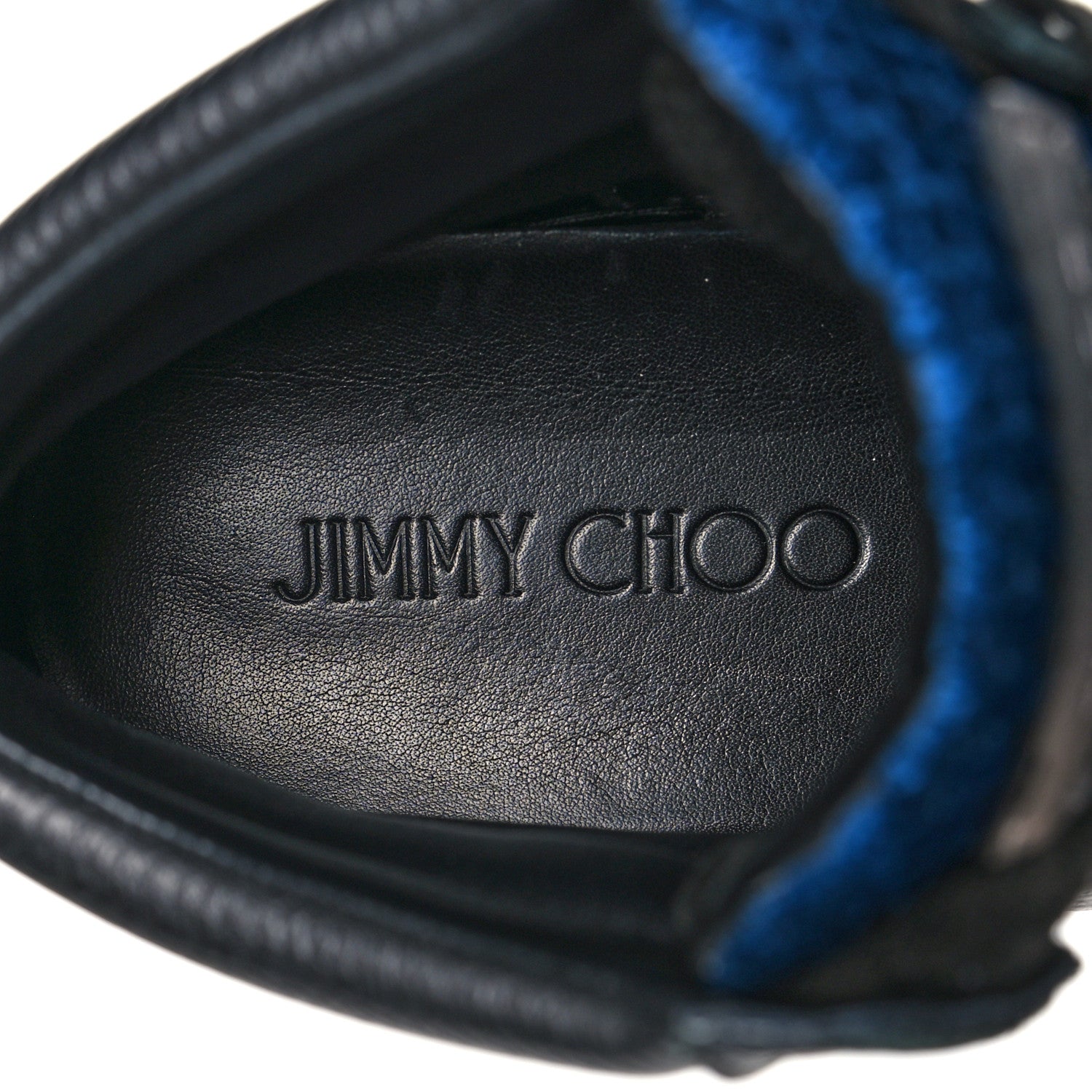 Jimmy Choo Calfskin Suede Studded Mens High Top Sneaker 42 Black Blue 7 of 8