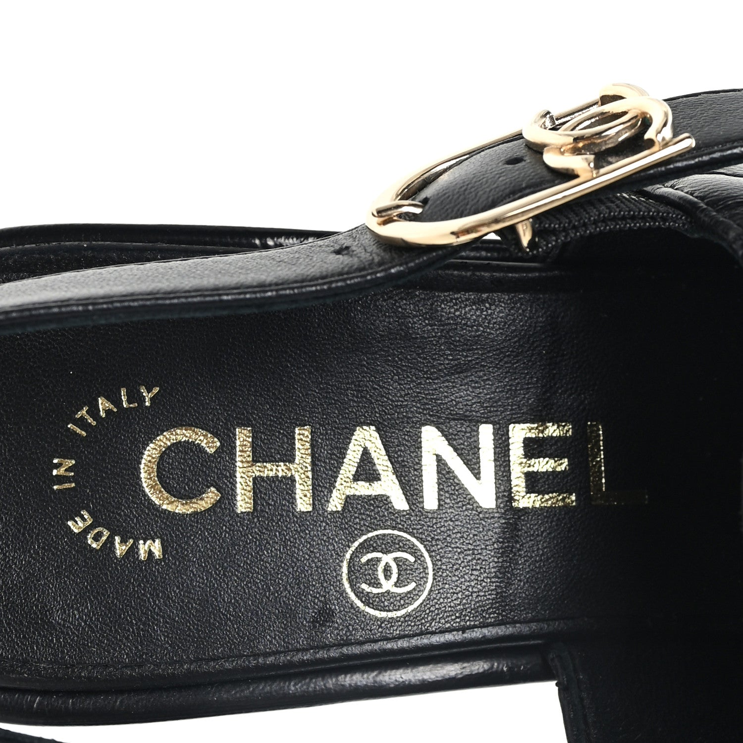 Chanel Lambskin Quilted Peep Toe Wedge Sandals 38 Black 8 of 9