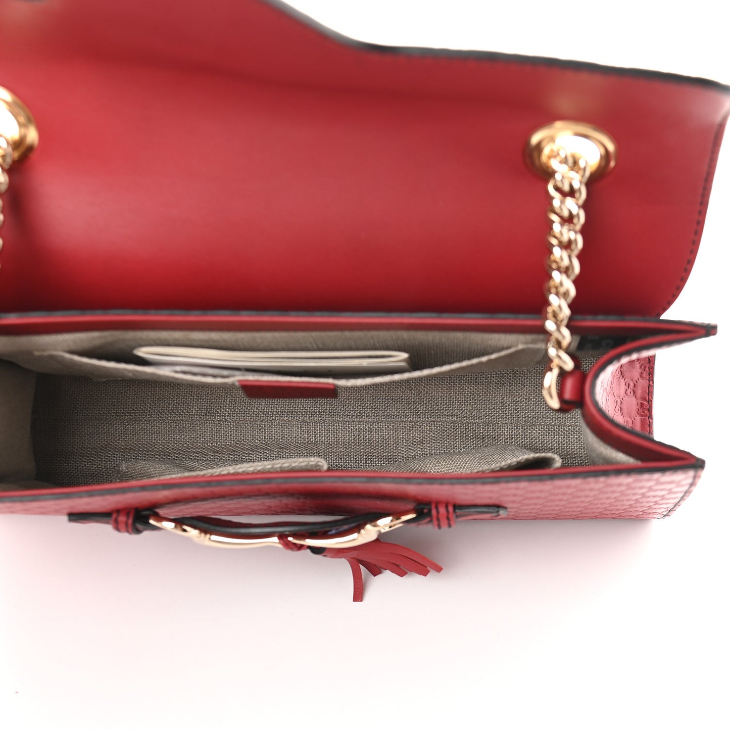 Microguccissima Medium Emily Chain Shoulder Bag Red