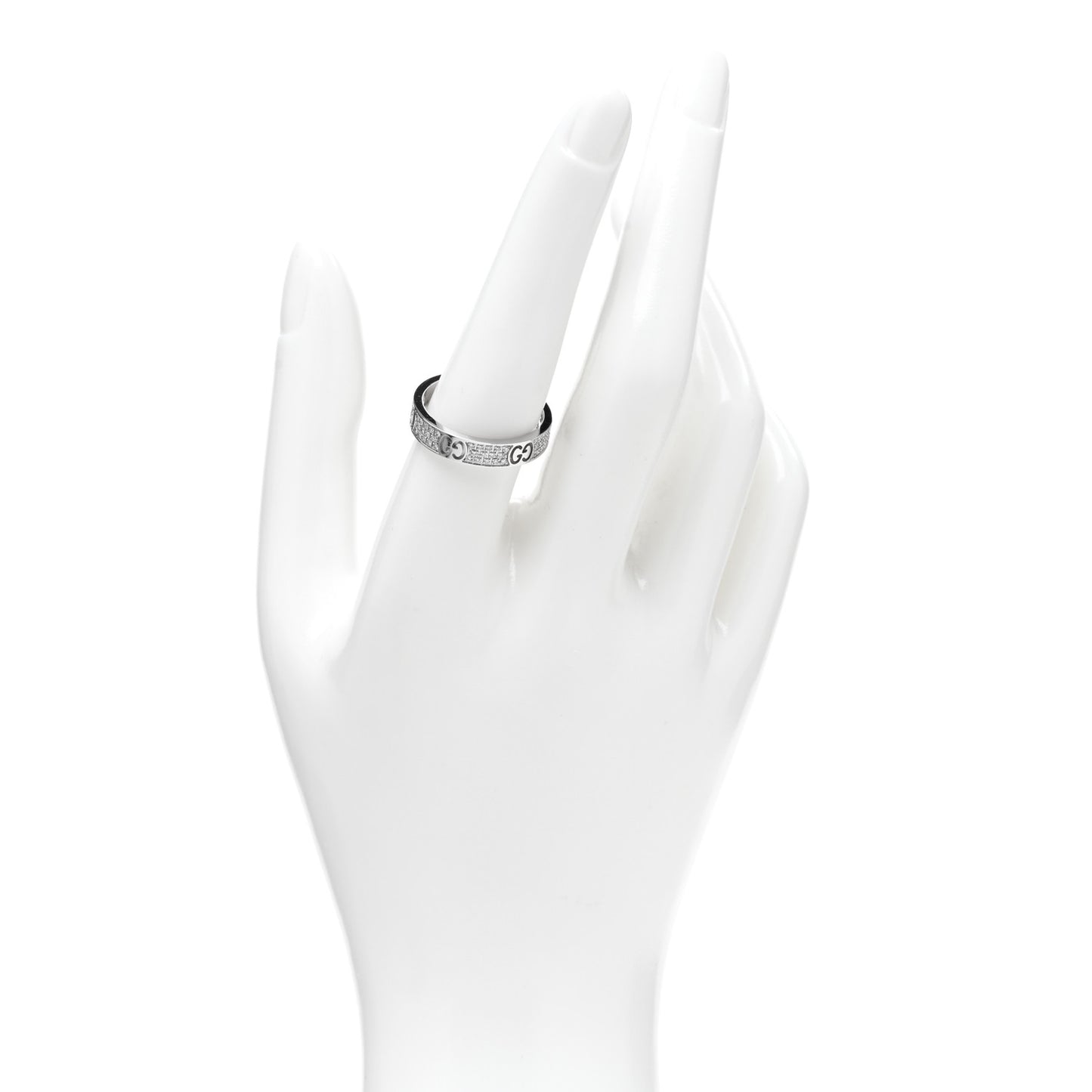 18K White Gold Diamond Icon Stardust Band Ring 58 8.25