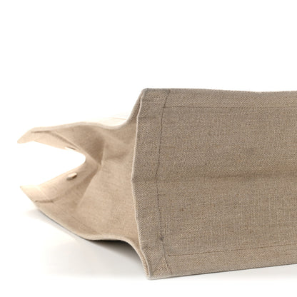 Saint Laurent Linen Calfskin Rive Gauche Tote Optic White 8 of 10
