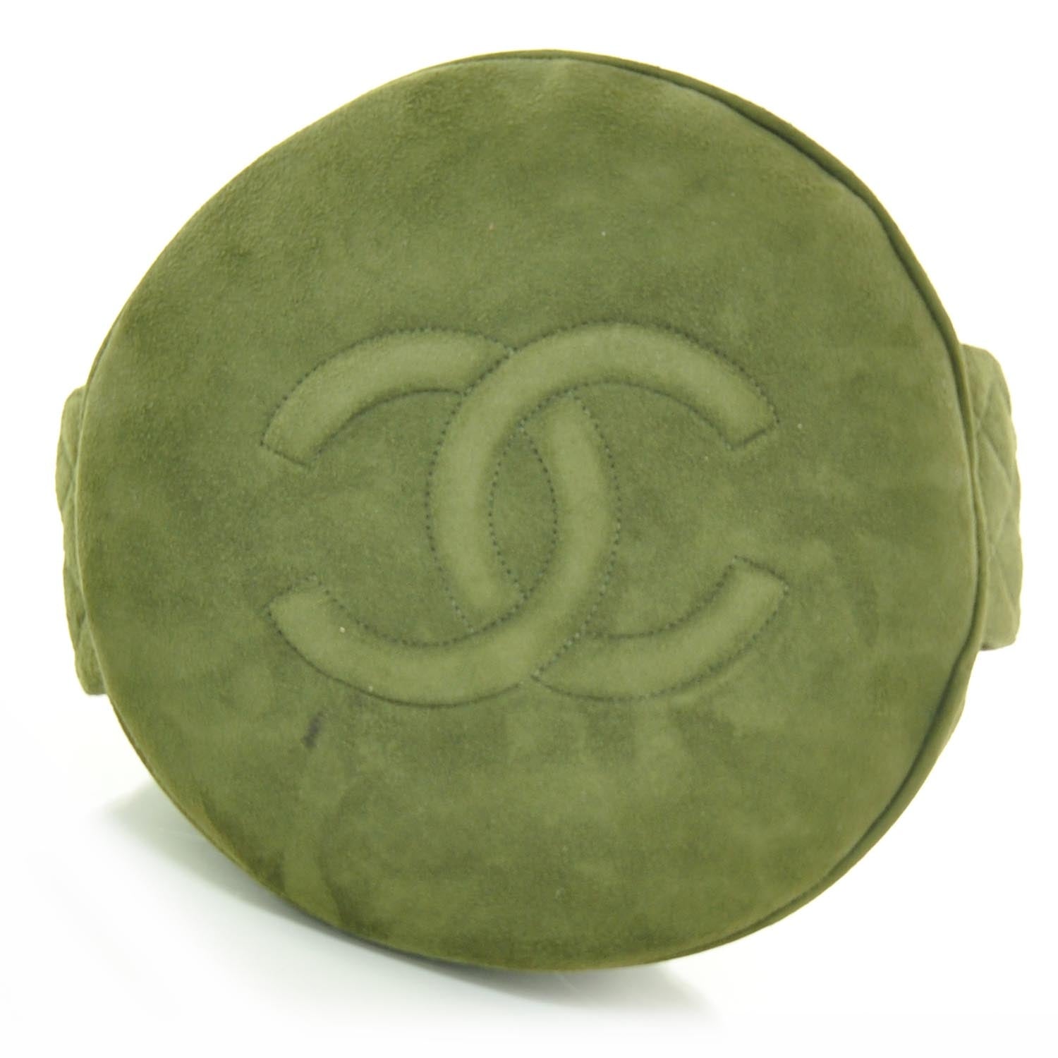 Chanel Suede Pouch Bag Green 5 of 8