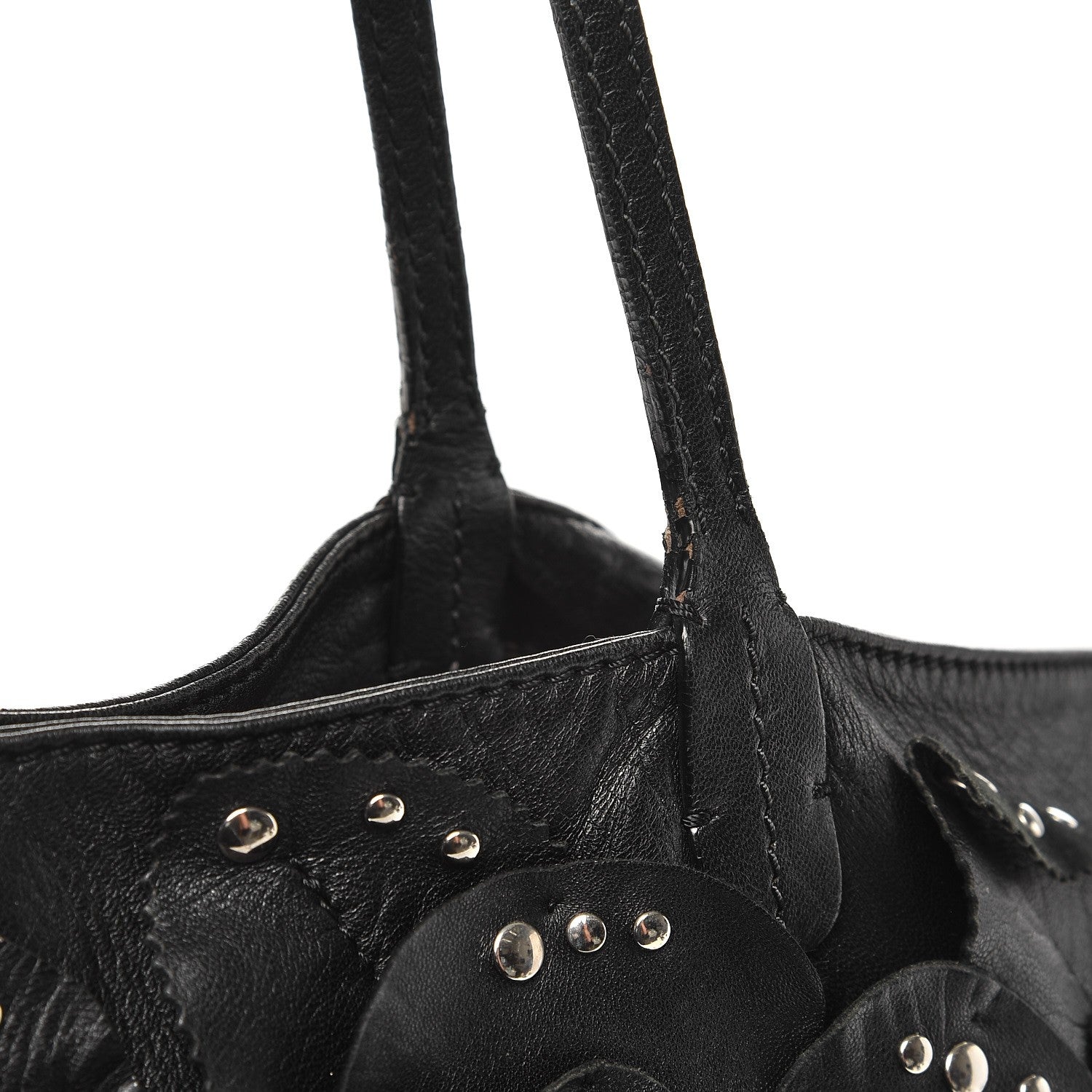 Valentino Garavani Nappa Studded Rosette Tote Black 15 of 16