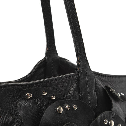 Valentino Garavani Nappa Studded Rosette Tote Black 15 of 16