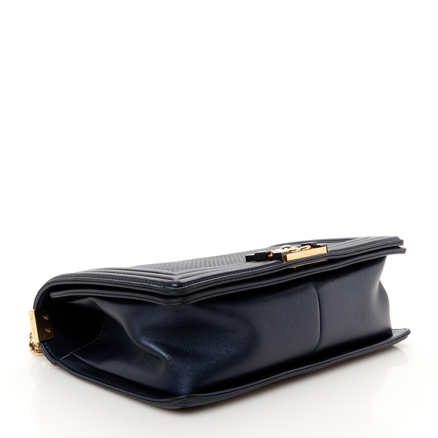 Chanel Lambskin Embossed Medium Boy Cube Flap Navy 4 of 10