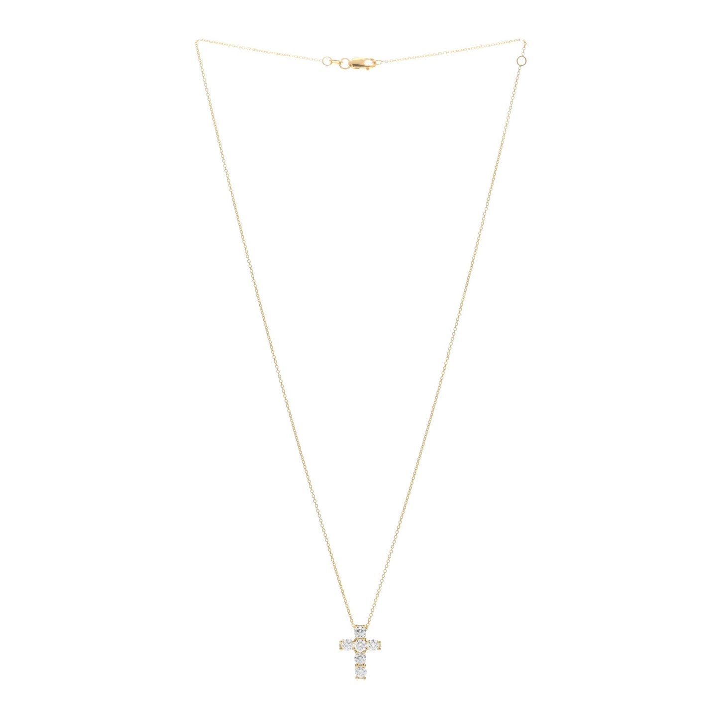 ROBERTO COIN 18K Yellow Gold Diamond Tiny Treasures Square Cross Pendant Necklace