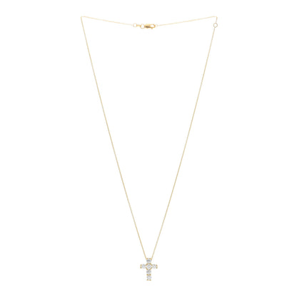 Roberto Coin ROBERTO COIN 18K Yellow Gold Diamond Tiny Treasures Square Cross Pendant Necklace 3 of 5