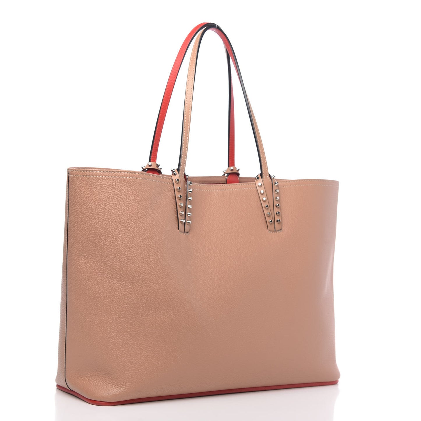 Calfskin Spikes East West Cabata Tote Nude