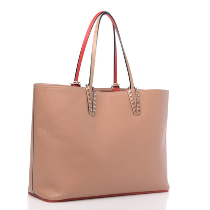 Christian Louboutin Calfskin Spikes East West Cabata Tote Nude 3 of 12