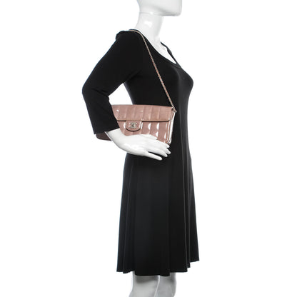 Chanel Patent Quilted East West Chocolate Bar Flap Light Purple 2 of 15