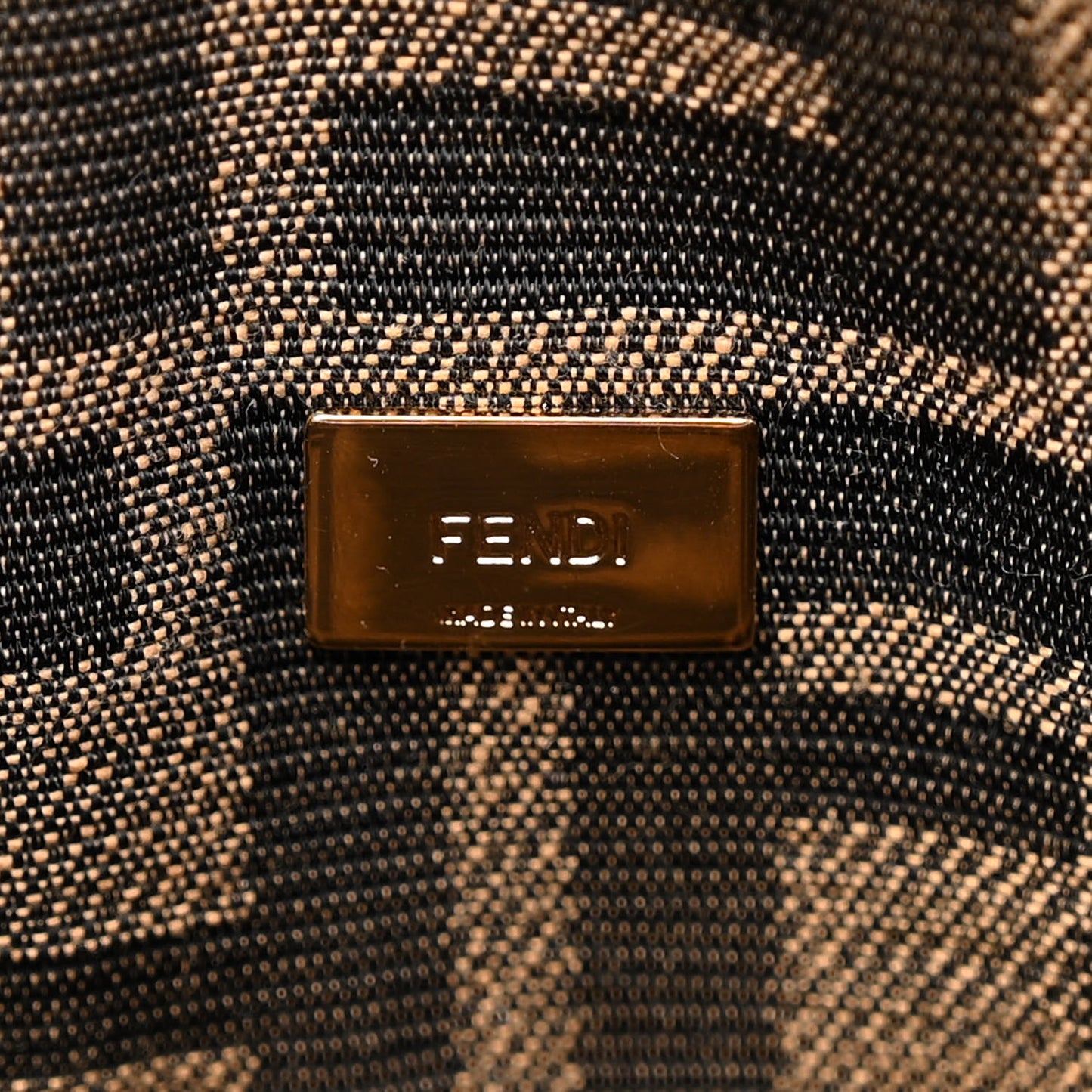 Fabric Jacquard FF 1974 Mini Baguette Tobacco Moro Black